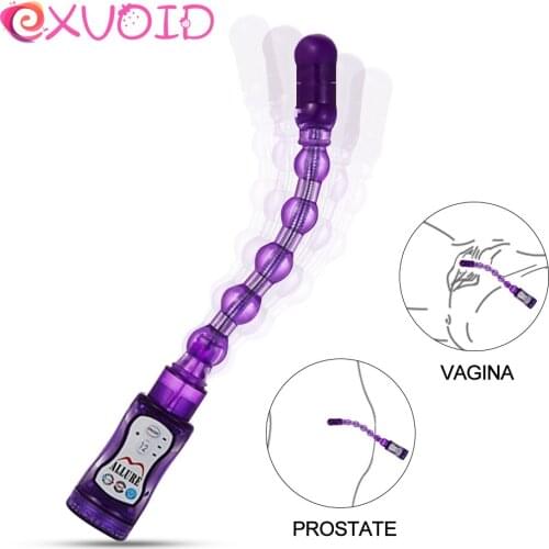 EXVOID Flexbile Vibrator Anal Vibrator Anal Beads G Spot Massager Sex Toys for Women Butt Plug Dildo Silicone Long Anal Plug