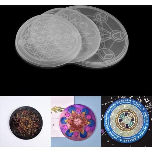 1pcs Rune Resin Mold Divination Rune Pendant Silicone Moulds Divination Compass Molds For Resin Casting Dice Mold Craft