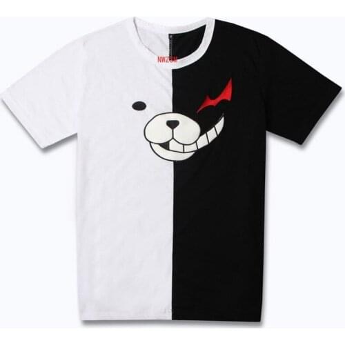 Danganronpa Trigger Happy Havoc Monokuma T-Shirt Cosplay Costume Short Sleeve Cute Tees Men & Women Casual Cotton T shirts