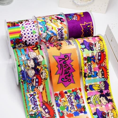 5yards Printed Grosgrain Ribbon For Crafts DIY Hair Bows Birthday Decoration41594