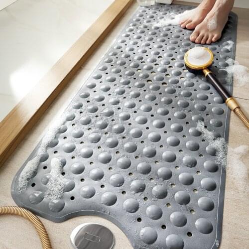 PVC Long Bath Mat Anti Skid Foot Mat for Shower Room Bathtub Non-slip Mat with Suction Cup Bathroom Floor Mat 40x100cm