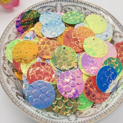 LNHOME 50g/lot Flat Round Sequins Mix Colors Light Stereo Sequin Trimmings For Clothing Sewing Hole Garment Accessories Sequins