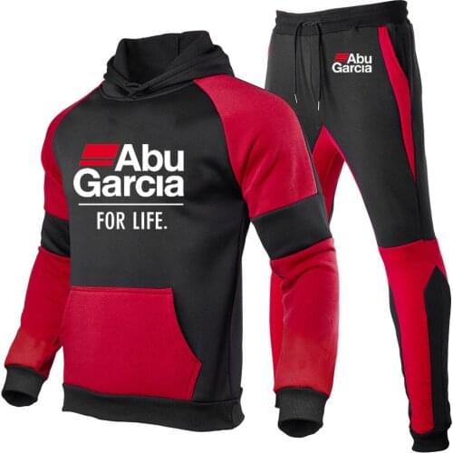 2021 Autumn Aprilia Abu Garcia Logo Mens Sweat Suit Set Tracksuit Outfit Full Sleeve Tops with Hood Outdoor Sport Wear Hooded