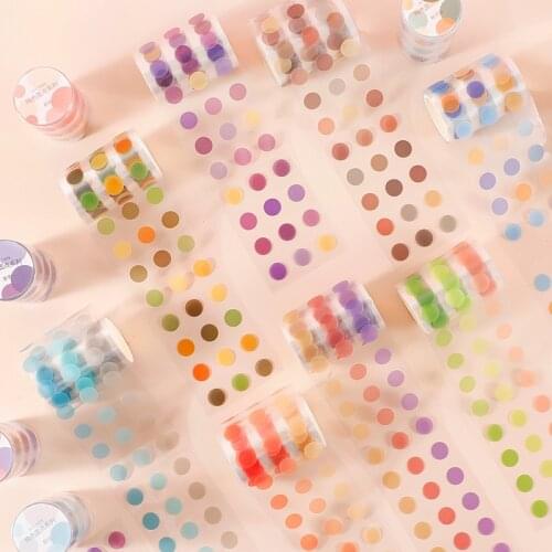 Mini Point Marker Stickers Set Transparent Color Basic Dots PET Waterproof Adhesive Index Sticker Tape Diary Planner Agenda F419