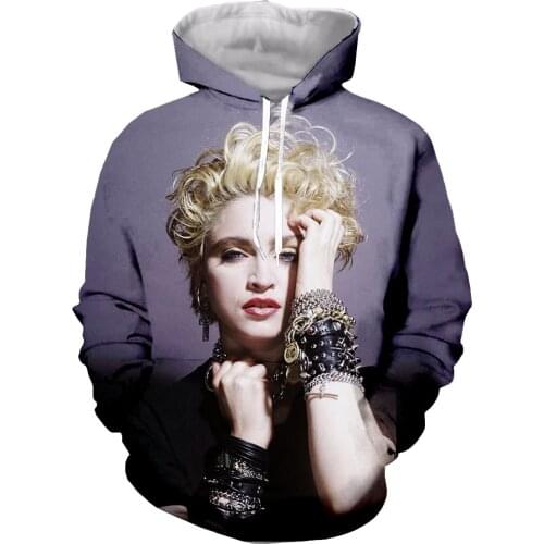 Madonna Funny New Fashion Long Sleeves 3D Print Zipper/Hoodies/Sweatshirts/Jacket/Men/women Dropshipping
