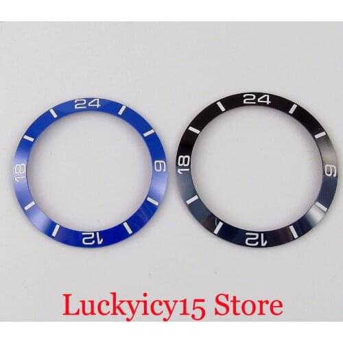 New 38mm Blue/Black Ceramic Replaced Slope Watch Bezel Ring Insert fit 40mm Case