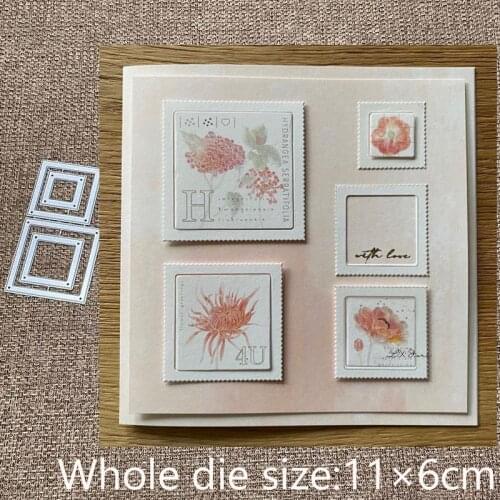 New Design Craft Metal stencil mold Cutting Dies 4pcs squares decoration scrapbook die cuts Album Paper Card Craft Embossing