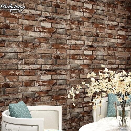 Beibehang Chinese 3Dstereo simulation brick wallpaper living room bar restaurant do the old red brick brick waterproof wallpaper
