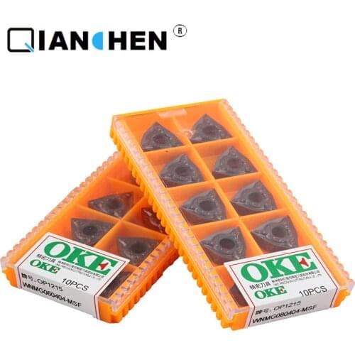 OKE 10pcs/lot High Precision High Performance High Strength CNC WNMG080404-MSF OP1215 Industry Carbide Inserts Hard Alloy