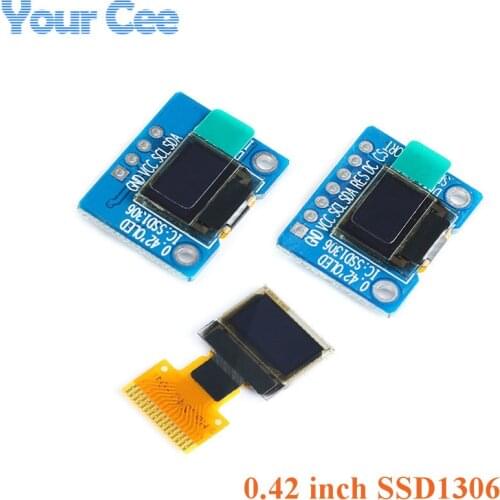0.42 Inch White OLED Display Screen LCD Module IIC/SPI Interface SSD1306 72*40 0.42