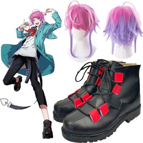 Division Rap Battle Hypnosis MIC Amemura Ramuda Short Wigs Cosplay kids Adult shoes boot Halloween props Synthetic Hair Wig cap