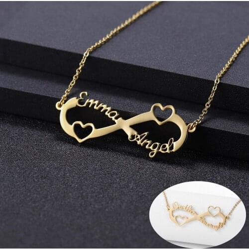 Customized Name Necklace Infinity Loop Name Necklace High Quality Stainless Steel Necklace Nameplate For Women
