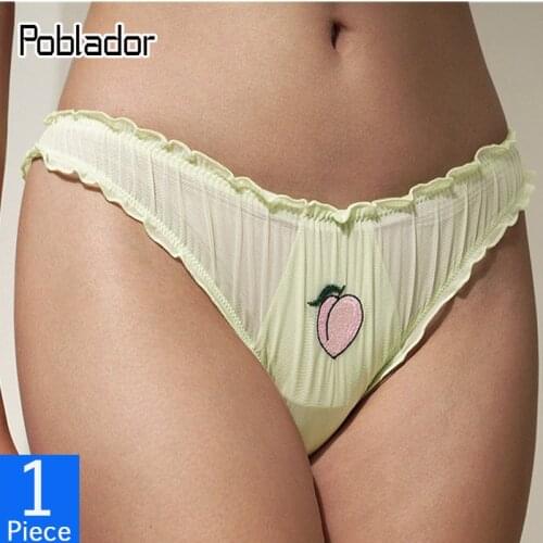 Poblador Sexy Womens Lace Panties Low Waist Female Fashion Panty Soft Lady Lingerie Underwear Seamless Fruit Temptation Briefs