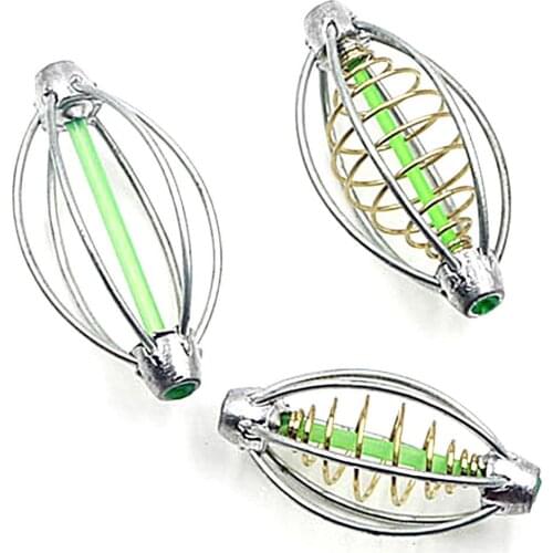 Fishing Feeder Sinker Fishing Bait Basket 5cm/6cm/7cm Feeder Mould Set Lantern Shape Wire Bait Thrower Fishing Feeder