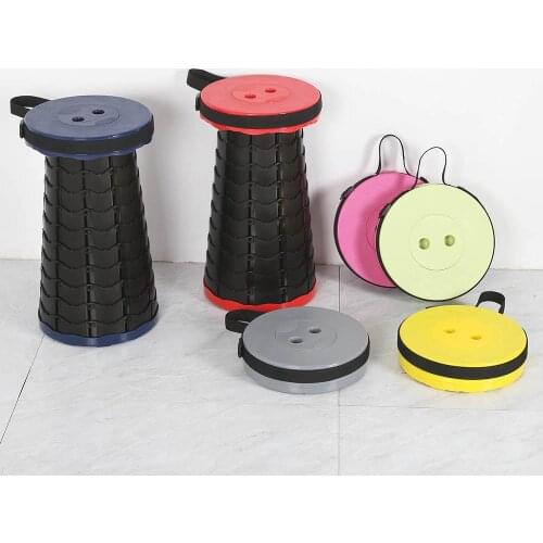 Telescopic Stool Adjustable Folding Camping Stool Fishing Folding Chair Portable Luban Lock Stool Bearing 300KG Retractable