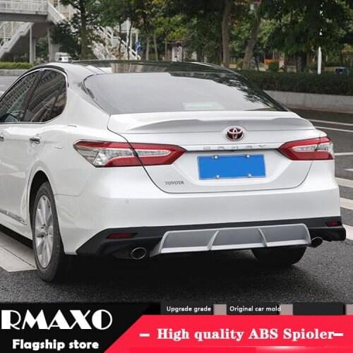 For Camry Spoiler 2018-2019 Toyota Camry TRF High Quality Spoiler ABS Material Car Rear Wing Primer Color Rear Spoiler