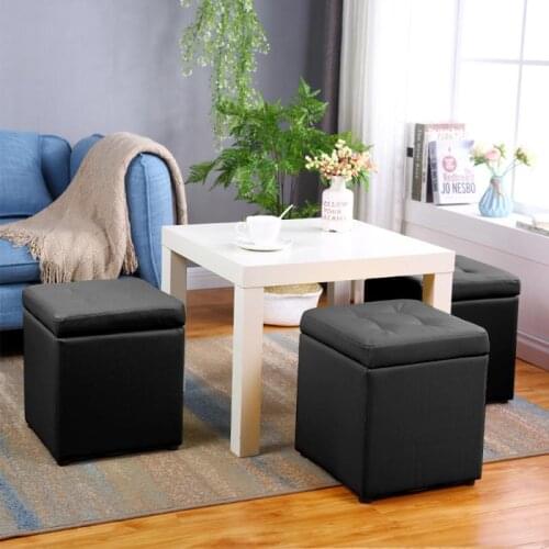 Dressing Table Stool With Storage Space Finish Stool For Bedroom Living Room Square Footstool Modern Style Furniture Footstool