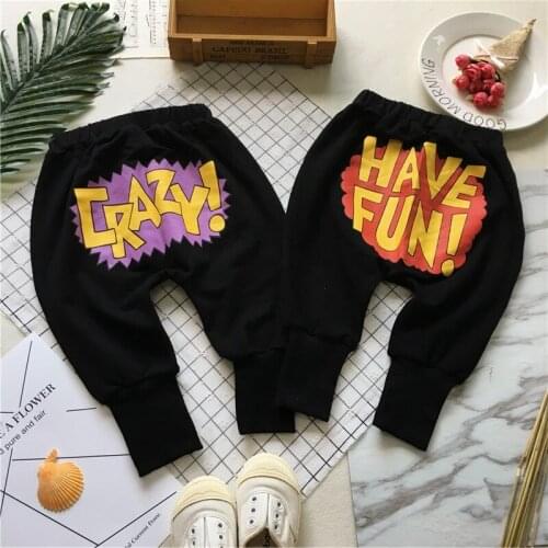 Tonytaobaby Autumn Clothing New Style Baby Black Star Printed Pants Boys Pants