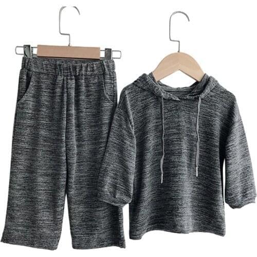 Back To School Outfits Age For 3-8 Yrs Baby Girls Knitted Hoodie+Pants 2 Pcs Set 2021 New Arrival Autumn Winter Children Clothes