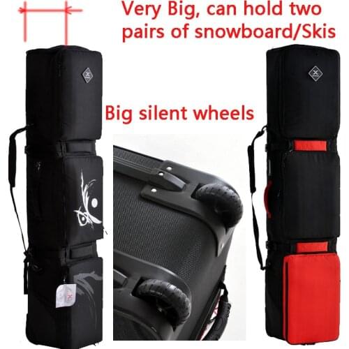 Length 168 +8 cm extendable pocket Snowboard / Skis Bag With Wheels | Large Capacity Can Hold Two Sets Of snowboard/skis a7344