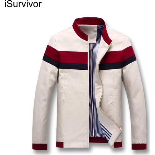 ISurvivor 2021 Men Spring Patchwork Jackets and Coats Jaqueta Masculina Male Casual Fashion Slim Fitted Zipper Jackets Hombre
