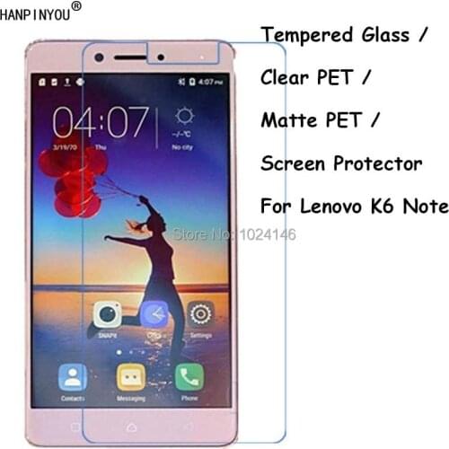 Tempered Glass / Clear PET / Matte PET -- Screen Protector Protective Film For Lenovo K6 Note K6note / K6 Plus K6+ 5.5"