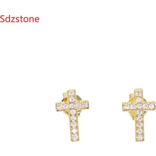 Gold Silver Color Cross Stud Earrings For Women 2019 New Trend Lady Fashion Jewelry Pendientes Mujer Moda