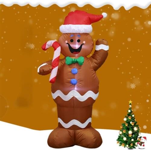 1.5M Inflatable Santa Claus Christmas Outdoors Ornaments Xmas New Year Party Home Garden Yard Cute Xmas Decoration EU US Plug