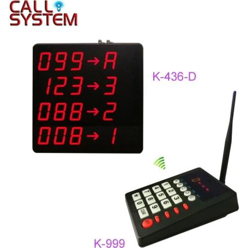 2 keypad transmitter with 3 screen with 4 lines calling number Wireless Queue Management System