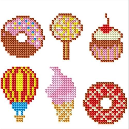 2019 cartoon ice cream series children DIY puzzle diamond painting free sticker mobile phone shell cute decorative figure