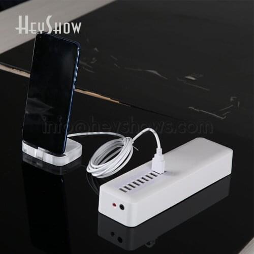 4 6 8 10 Ports Cell Phone Security Burglar Alarm System With Acrylic Display Stand Mobile Phone Anti-Theft Device Alarm Host