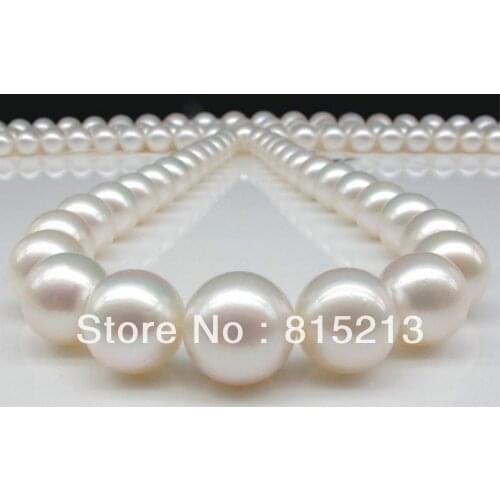 Free shipping 10-11mm natural Australian south sea white pearl necklace 18inch