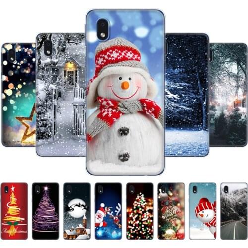 For Samsung Galaxy A01 core Case Back Phone Cover For Samsung A01 core SM-A013 Case 5.45 inch Coque christmas snow tree new year