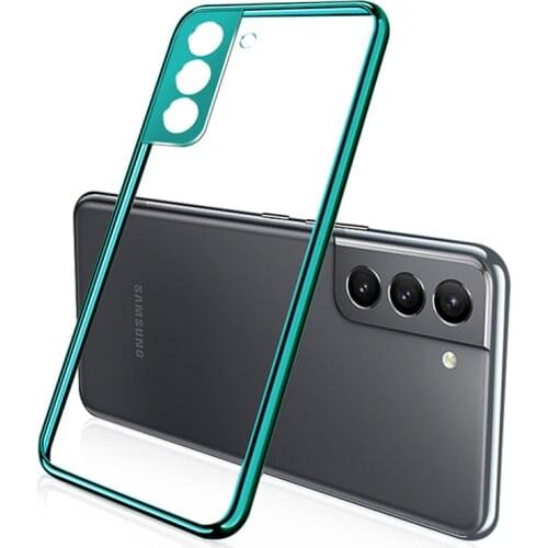 Transparent TPU Phone Case For Samsung Galaxy S21 Ultra S21 Plus A72 A52 Back Cover Luxury Thin Plating Soft Silicone Case Coque