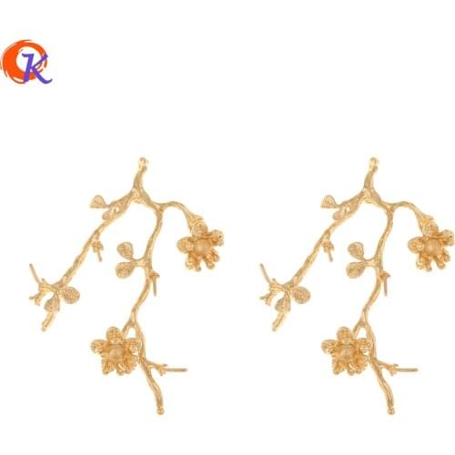 Cordial Design 40Pcs 42*60MM Jewelry Accessories/Copper Material/Hand Made/Flower Shape/Earring Findings/Connectors/DIY Making