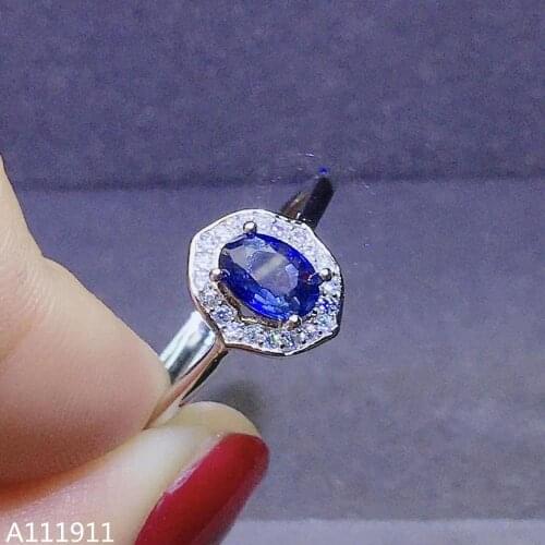 KJJEAXCMY fine jewelry 925 sterling silver inlaid natural sapphire gemstone popular ring support detection exquisite noble