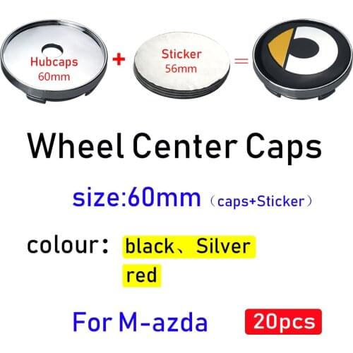 20pcs 60mm Sticker car Wheel Center Caps Rim Hub Covers Automobile Logo for Mazda 2 3 4 5 6 CX-3 CX-4 CX-5 CX-7 MX-5 CX-8