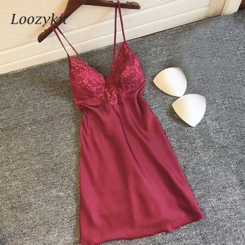 LOOZYKIT Women's Silk Nightgowns China