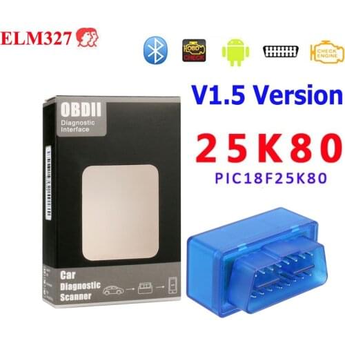 Best Price MINI Elm327 v1.5 pic18f 25k80 Chip Elm327 V1.5 bluetooth ELM 327 OBD2 / OBDII Scanner for Android mini elm 327