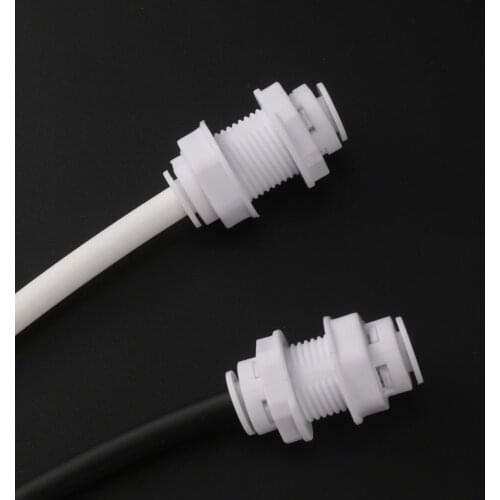 Reverse Osmosis System Straight Quick Coupling 1/4” Quick Access Bulkhead Connector 6.35mm OD Tube Water Connectors 3 Pcs