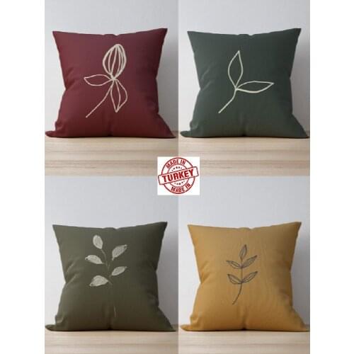 4 PIECES CUSHION COVER SET 43X43 CM PLANT PILLOVELAND