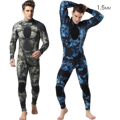 1.5MM camouflage wetsuit neoprene mens one-piece wetsuit cold and warm swimming suit men