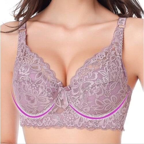 New Arrival lace underwear sexy bra female plus size 44D 100D push up bras women underwears