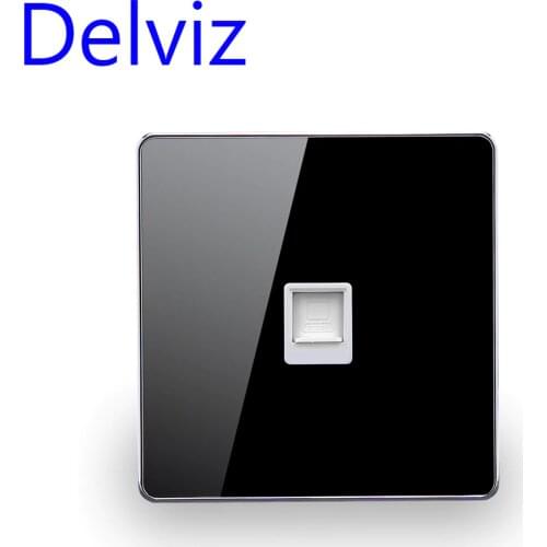 RJ45 Computer Wall Socket Panel, CAT5E Network Module, Computer connect Jack, Crystal Glass Panel Cable network Interface Outlet