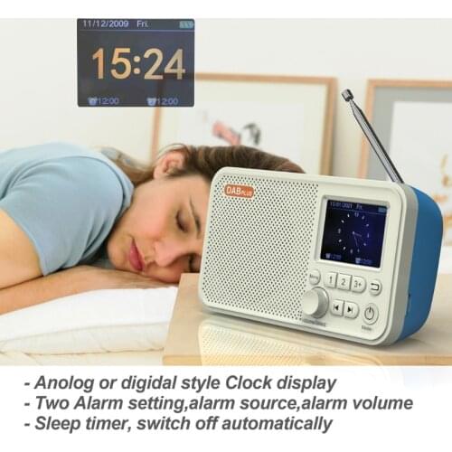 Portable Digital DAB Radio LCD Display FM Receiver Bluetooth 5.0 Design Wireless Player HXBE