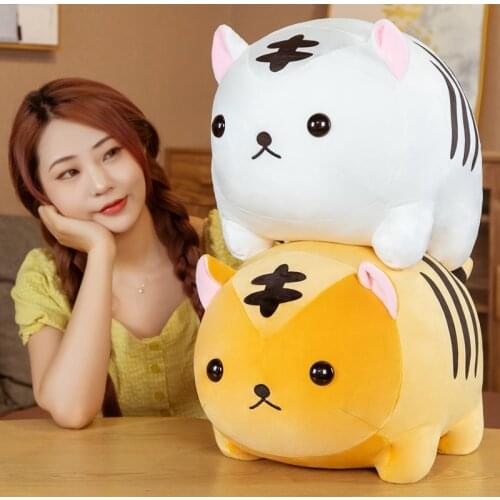 Chubby Tiger Plush Toy Down Cotton Stuffed Animal Ultra Soft Huggable Tiger Plushie Kids Babies Gift