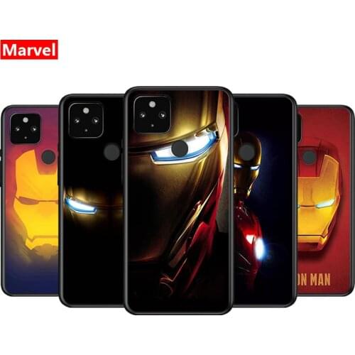 Marvel Avengers Super Hero Iron Man For Google Pixel 5 4A 5G 4 XL Soft Shell TPU Silicone Black Cover Phone Case