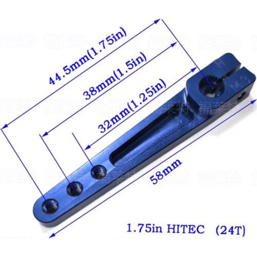 2pcs/lot CNC Aluminum Alloy Half Servo Arm 1.25--2in Compatible with 23T JR /24T Hitec /25T Futaba Servos Free Shipping
