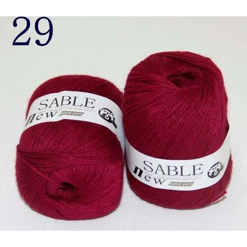 Sale 2*50gr Super Soft Pure Sable Cashmere Wrap Shawls Hand Knit Wool Crochet Yarn 243-29 Berry