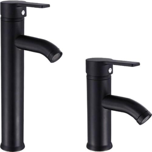 Black Stainless Steel Paint Faucet Bathroom Basin Sink Faucet Hot Cold Mixer Tap